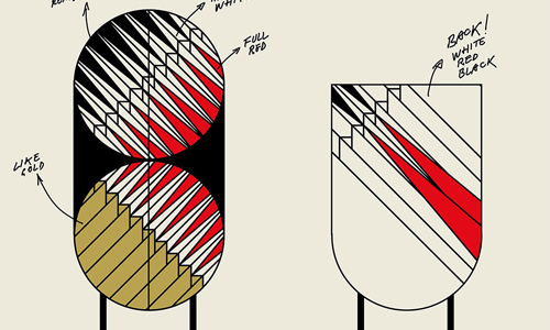 Boceto de diseño de la Credeza2 por Patricia Urquiola y Federico Pepe