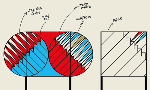 Boceto de diseño de la Credeza por Patricia Urquiola y Federico Pepe