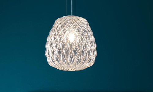 PINECONE, Pendont transparente brillante 