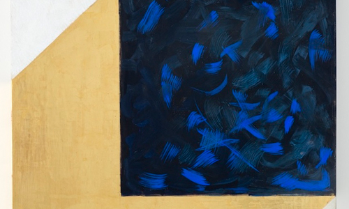 Black and Blue, 2012. Témpera de huevo y pan de oro en el panel gessoed