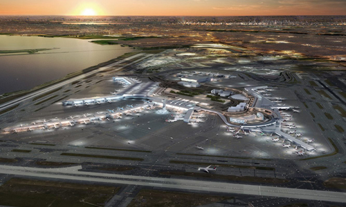 Render del plan para la renovación del Aeropuerto JFK en Queens