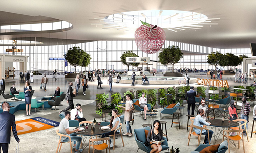 Render del plan para la renovación del Aeropuerto JFK en Queens