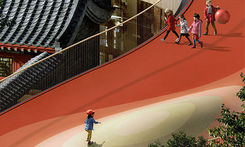 Render. Patio de Kindergarten, China